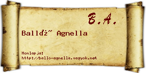 Balló Agnella névjegykártya